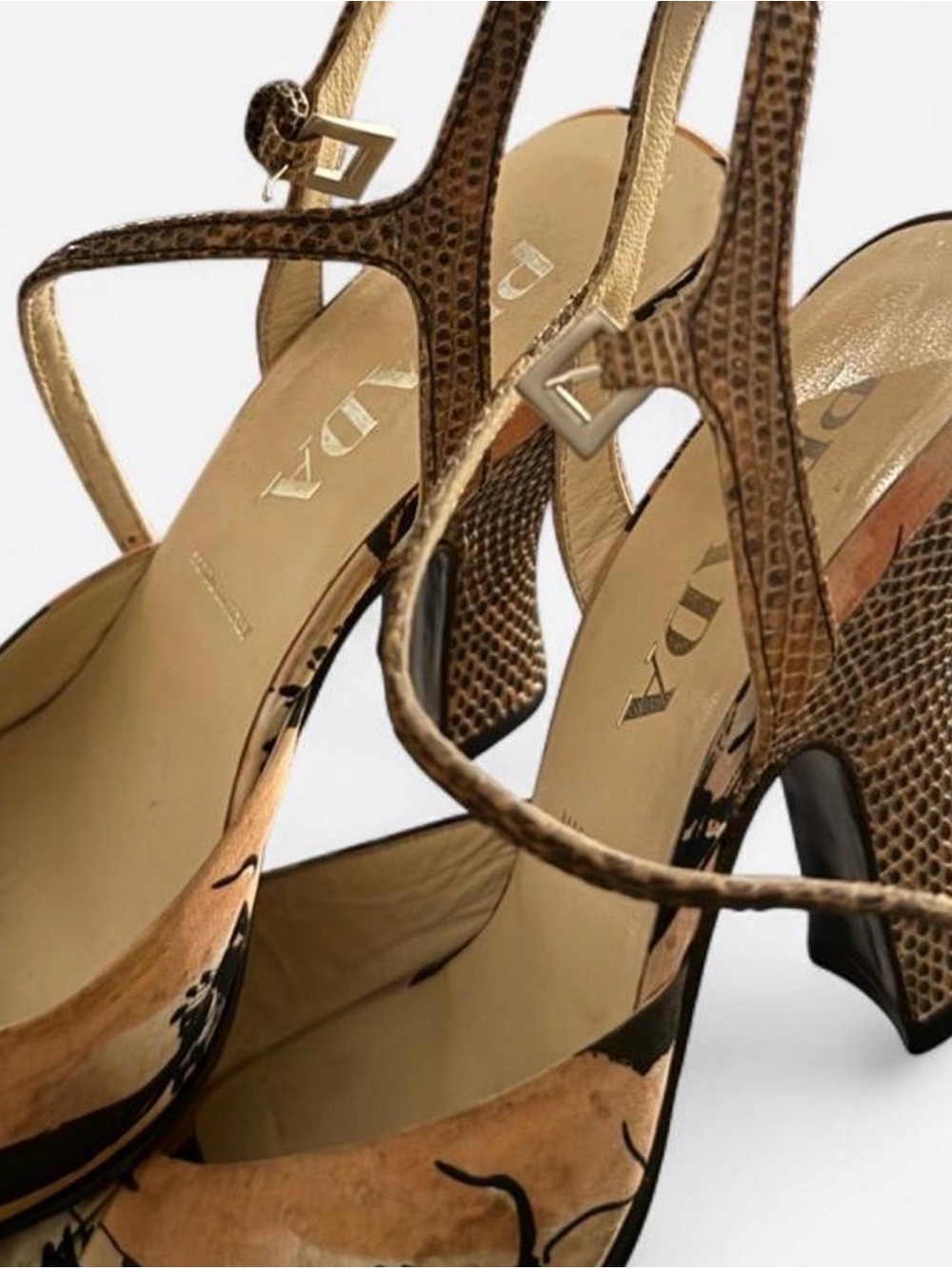 Prada Floral Curved Lizard Heel - Picture 5 of 8